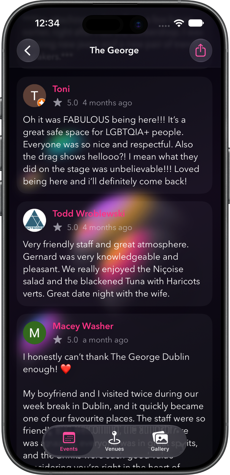 Photos of a Dublin LGBTQ+ venue in the WheresGay app