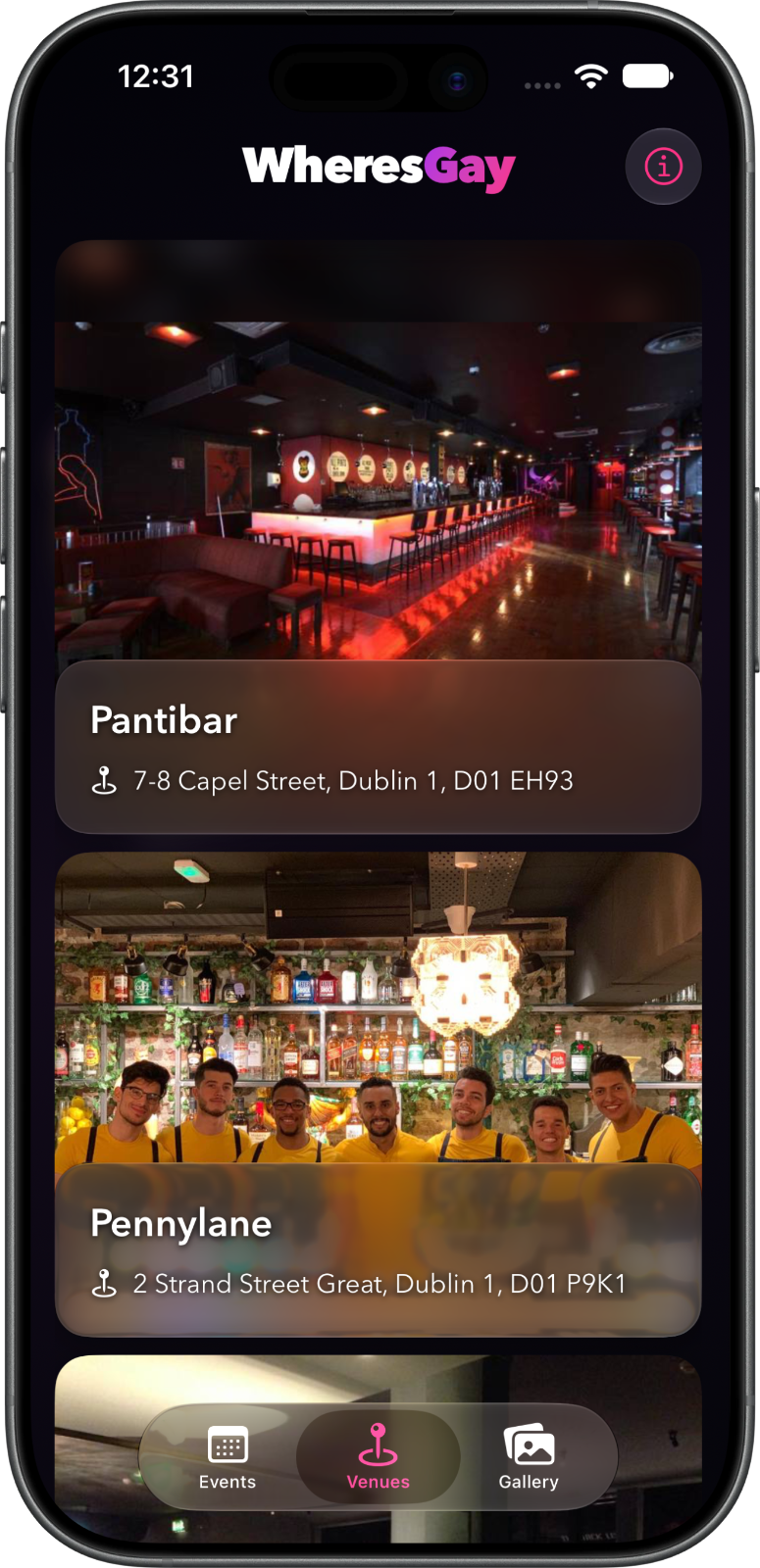 Dublin LGBTQ+ venue listings in WheresGay